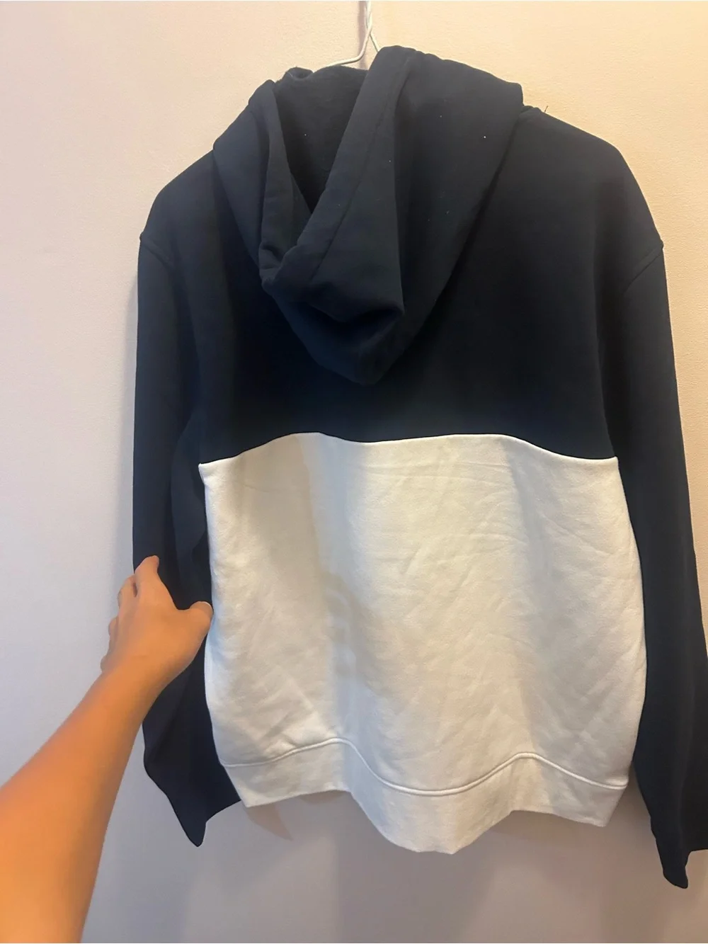 NWT Michael Kors Black and White Colorblock MK Logo Hoodie